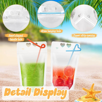 Outdoor event drink pouches used at BBQ and gatherings