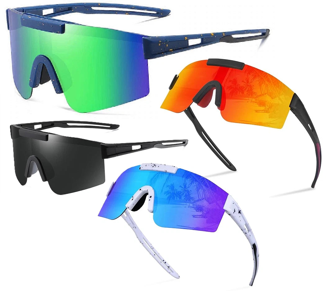 Stylish outdoor sports glasses worn for athletic performance