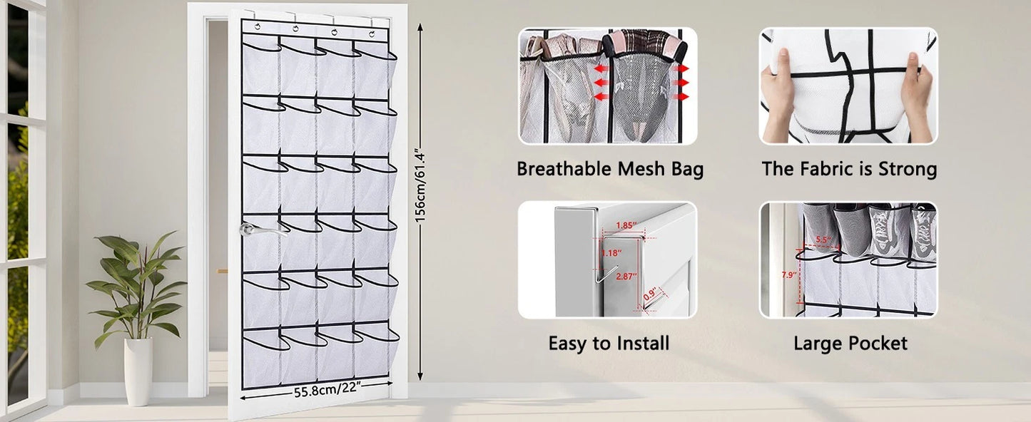 Over door organizer used to store accessories and small items