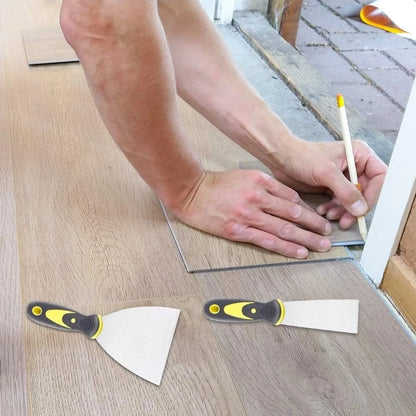 Paint scraper tool showing comfortable grip handle design