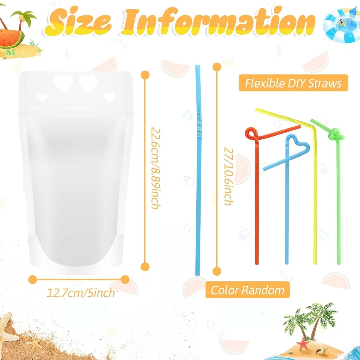 Party festival drink bag with transparent clear design