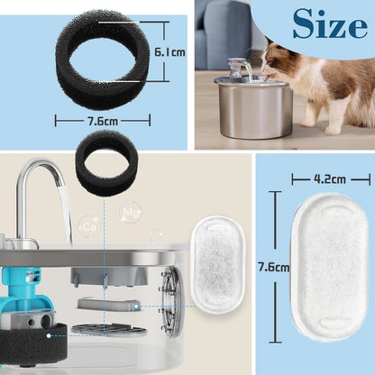 Universal fit pet fountain filter compatible with flower dispensers