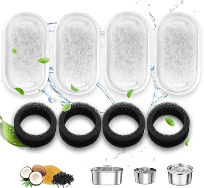 Filter trapping hair and debris from pet water fountain