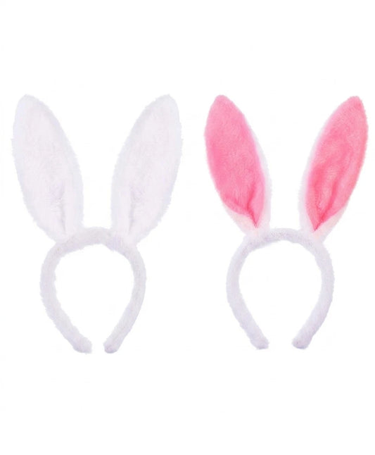 Pink white rabbit ears headband for Easter bunny costume