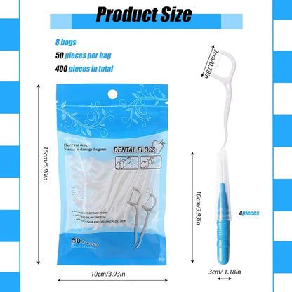 Plaque removal flosser stick close detail for teeth cleaning