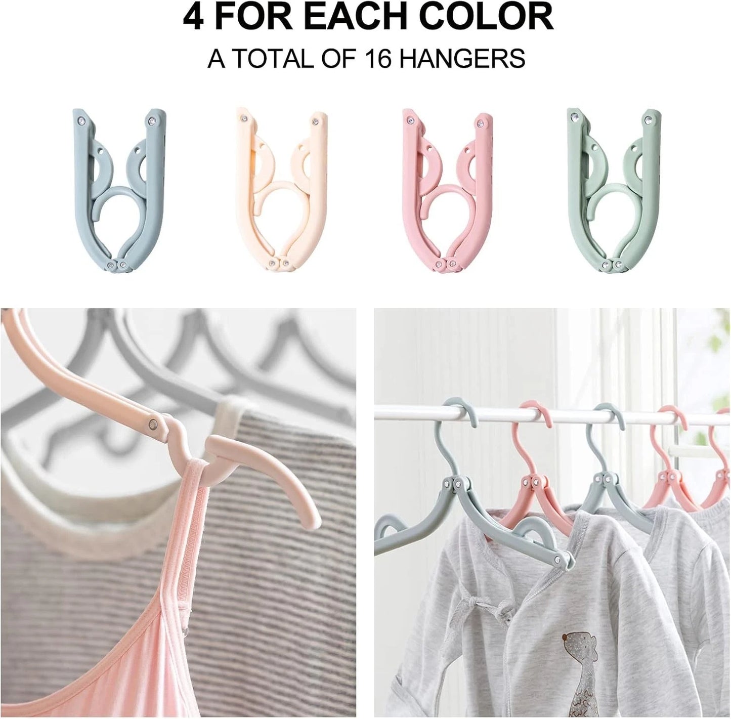 Close-up of plastic folding hangers durable construction detail