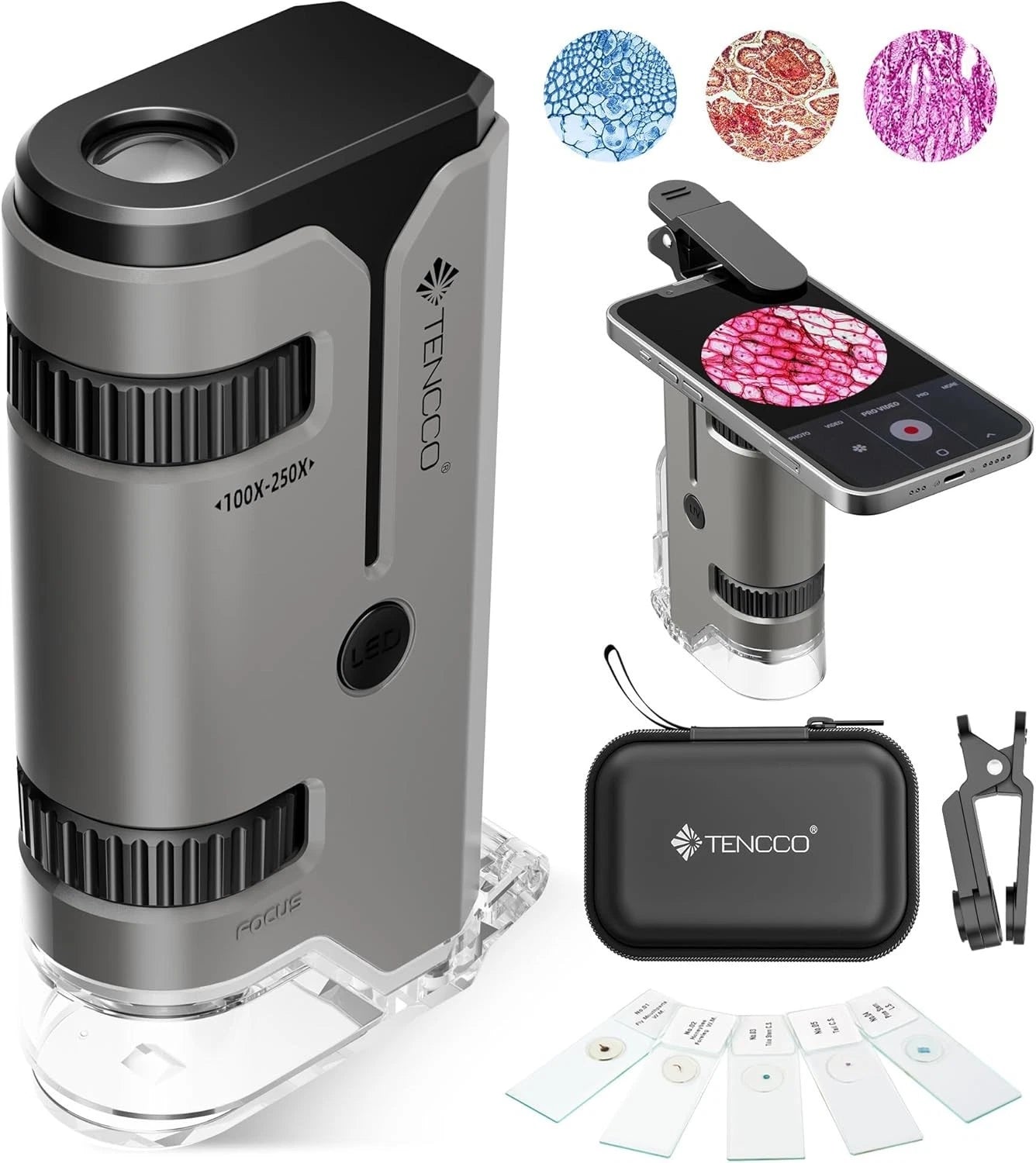 Pocket mini microscope 100x-250x for kids and adults science use