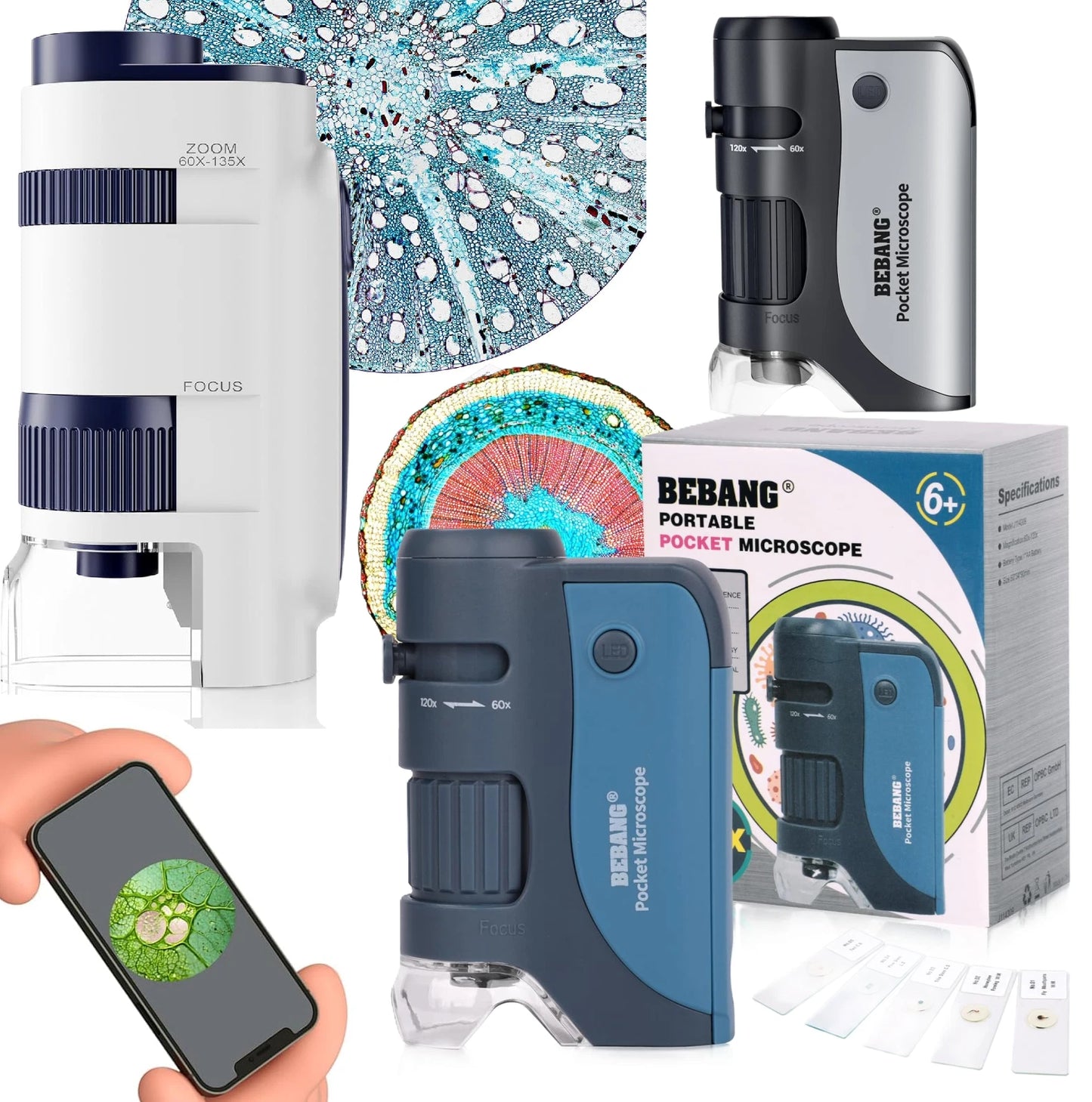 Pocket mini microscope LED handheld science educational tool
