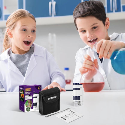 Pocket mini microscope LED handheld science educational tool for kids and adults