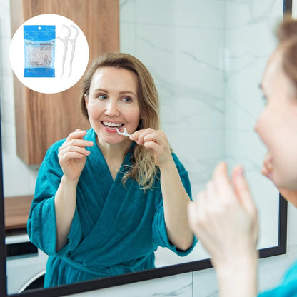 Portable teeth flosser sticks used for travel hygiene