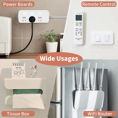 Power strip holder mounted under desk for hidden cable organization