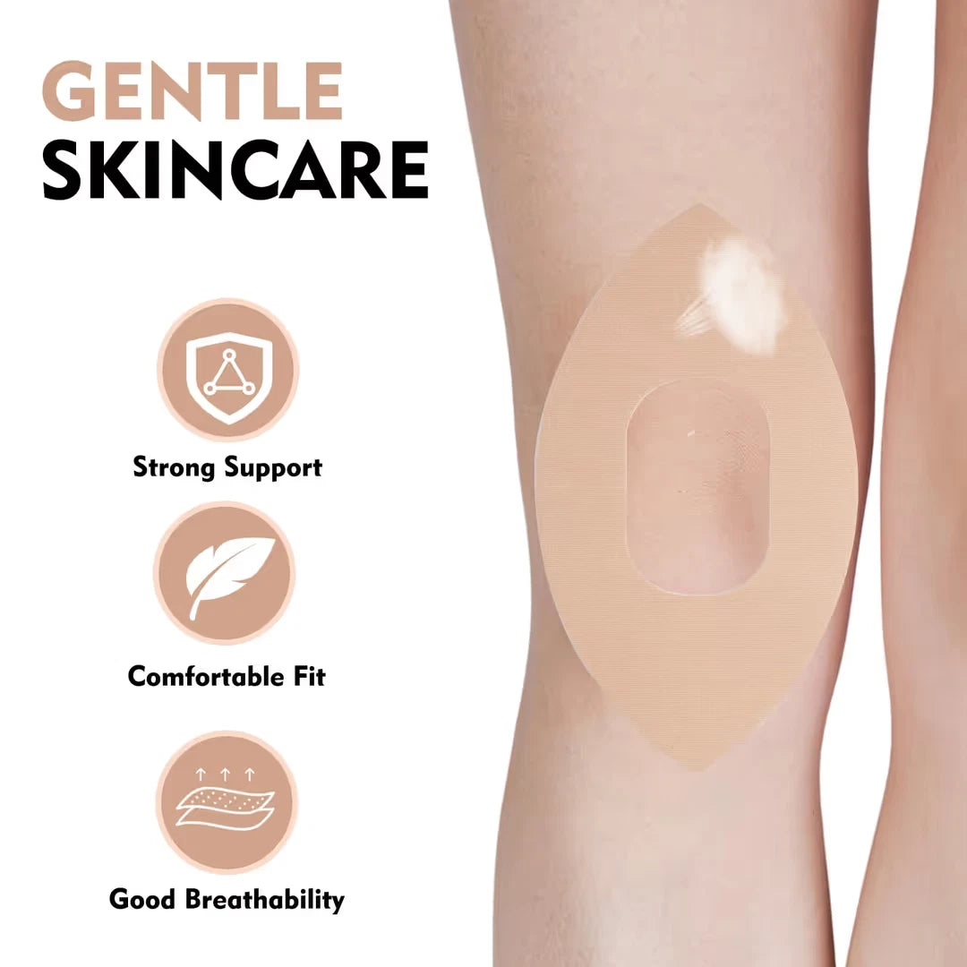 Precut knee kinesiology tape showing easy application on leg