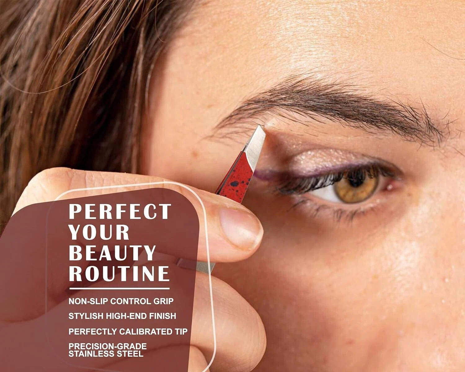 Professional tweezers displayed in flat lay style
