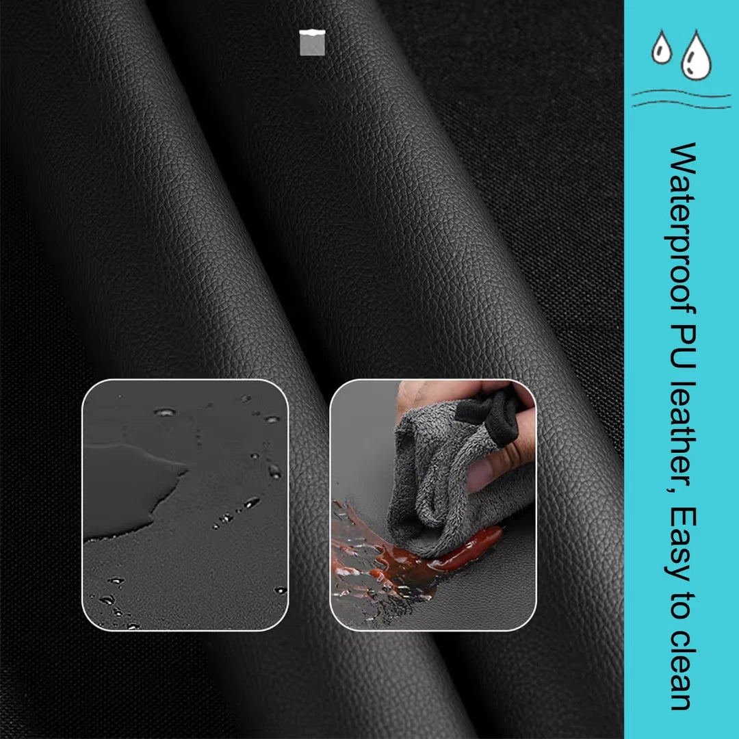 PU leather car bin organizer attached to seat