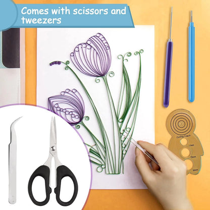Quilling art paper rolling tool set for crafts