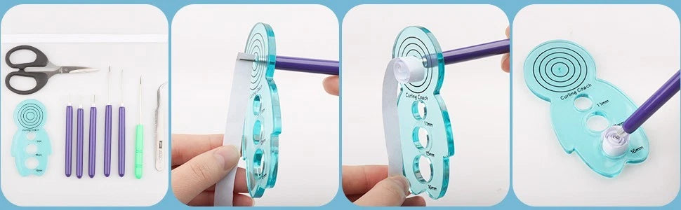 Quilling slotted pen tool used for curling paper strips