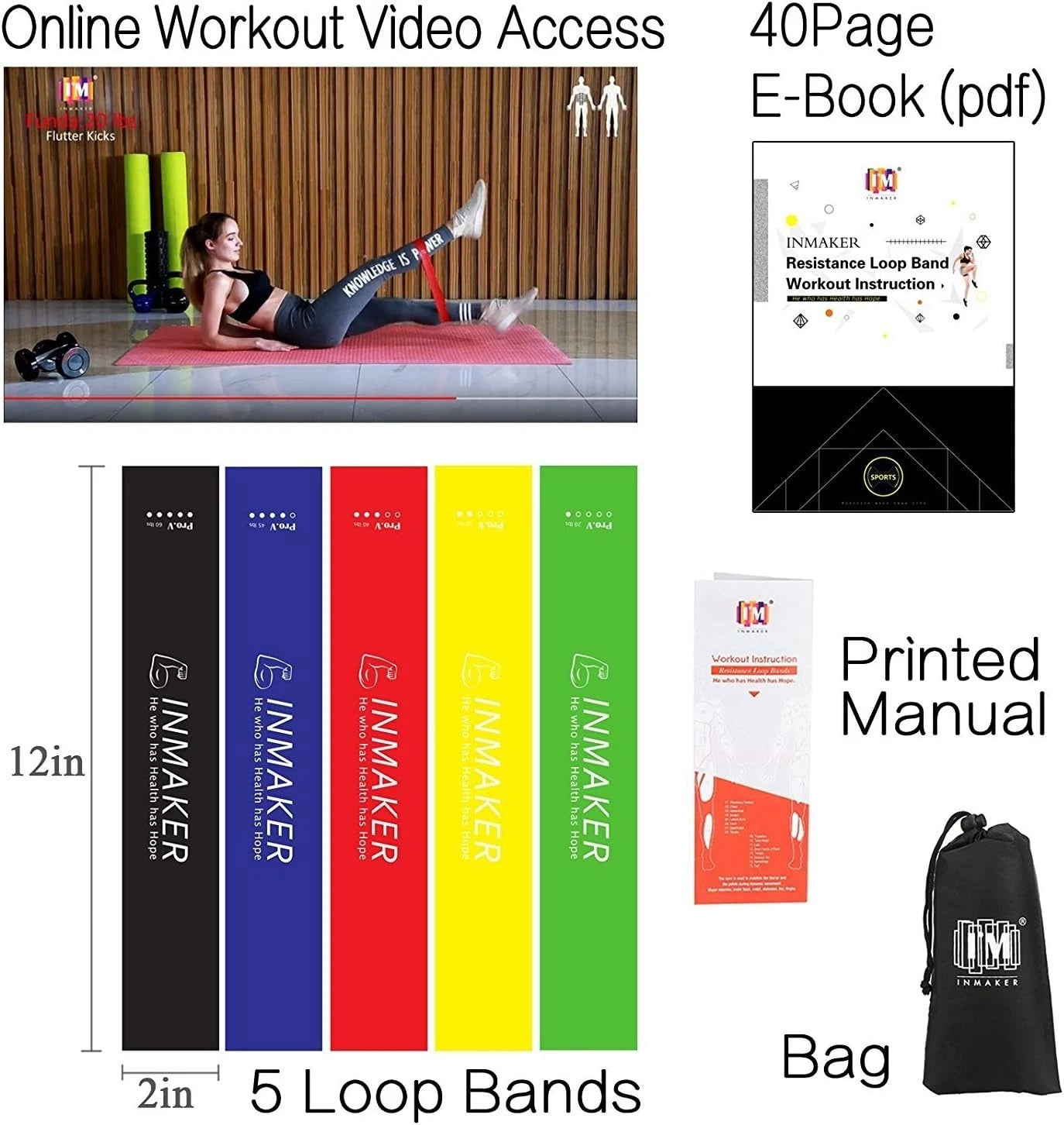 Multiple resistance level bands displayed for different workouts