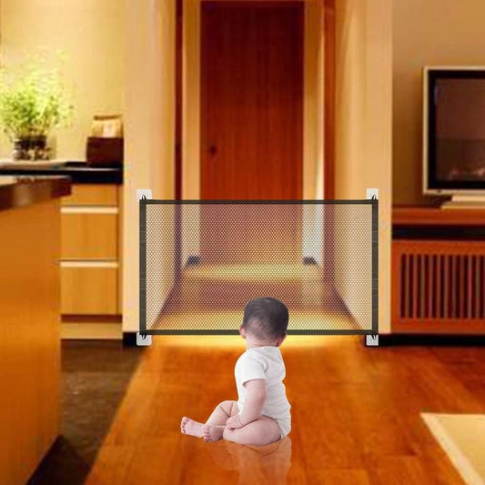 Retractable baby pet safety gate used for home protection