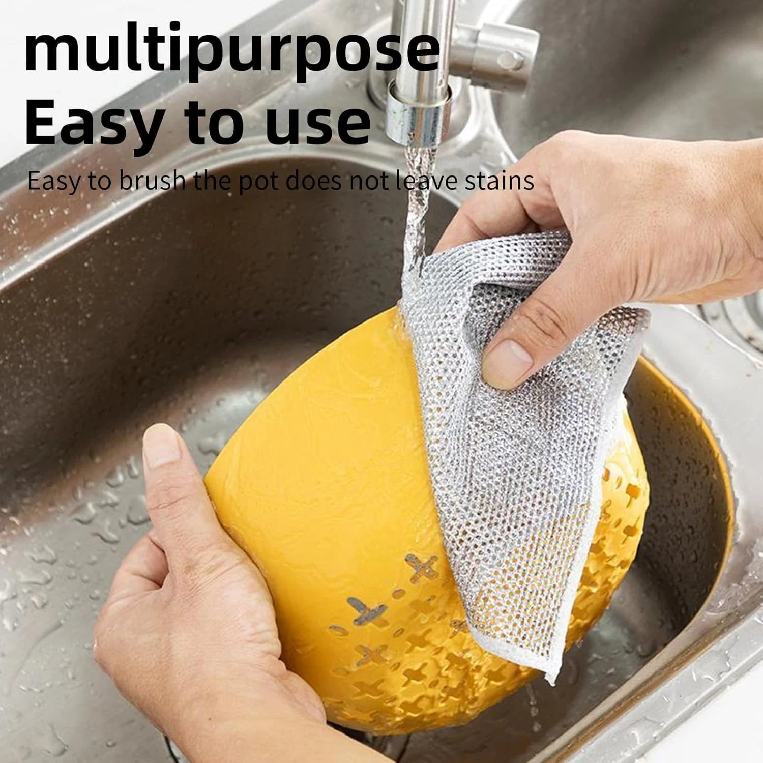 Reusable cleaning dishcloth wire texture for scrubbing