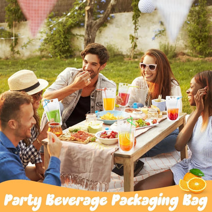 Reusable drink pouch used for picnic and travel events