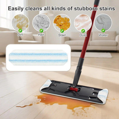 Reusable flat mop pad installation on household floor mop