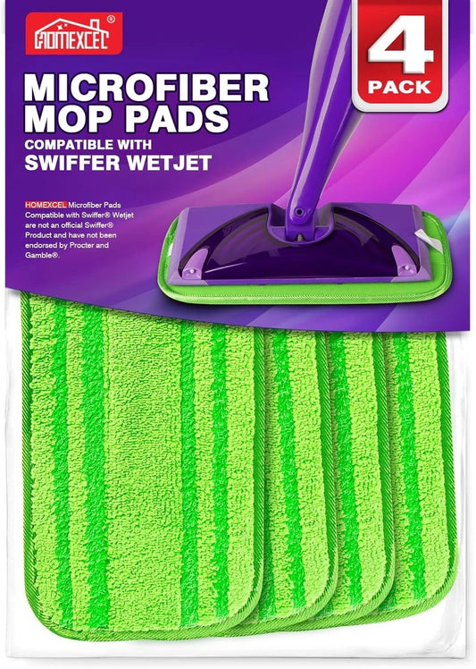 Reusable microfibre mop pads for efficient floor cleaning system