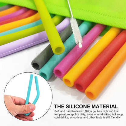 BPA free reusable silicone drinking straws close up material detail