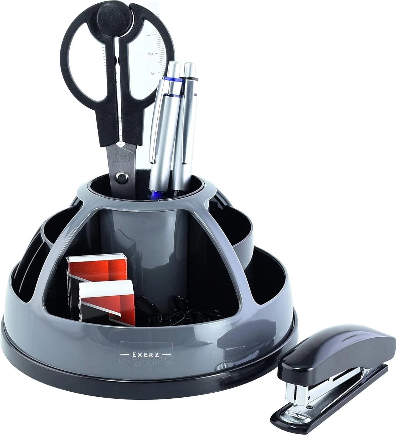 Rotating desk organiser with stationery pen pencil holder storage