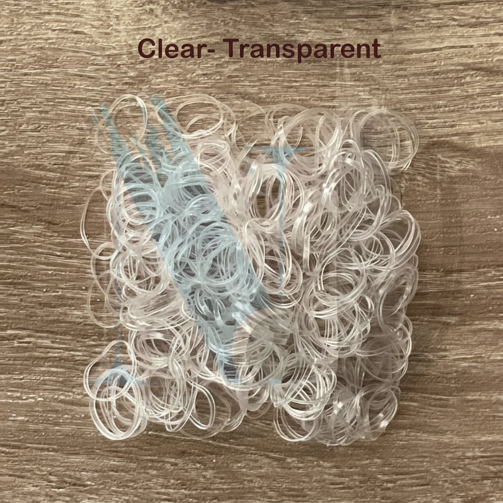 Rubber bands used to section hair for braiding