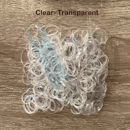 Rubber bands used to section hair for braiding