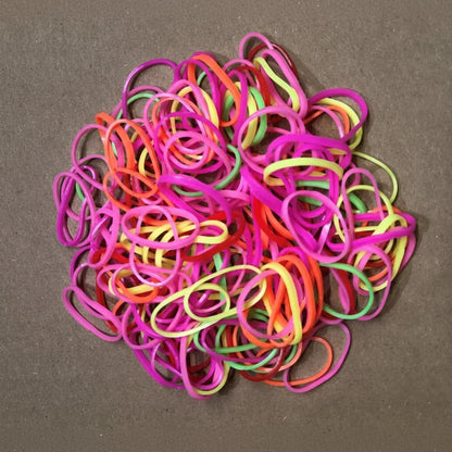 Rubber hair bands used for braids and plaits styling