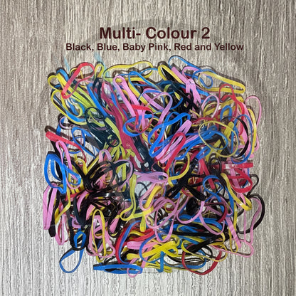 Rubber hair bands in mixed color pack options