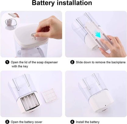 Touchless Automatic Soap Dispenser 700ml - Wall Mounted Liquid Gel Bathroom UK