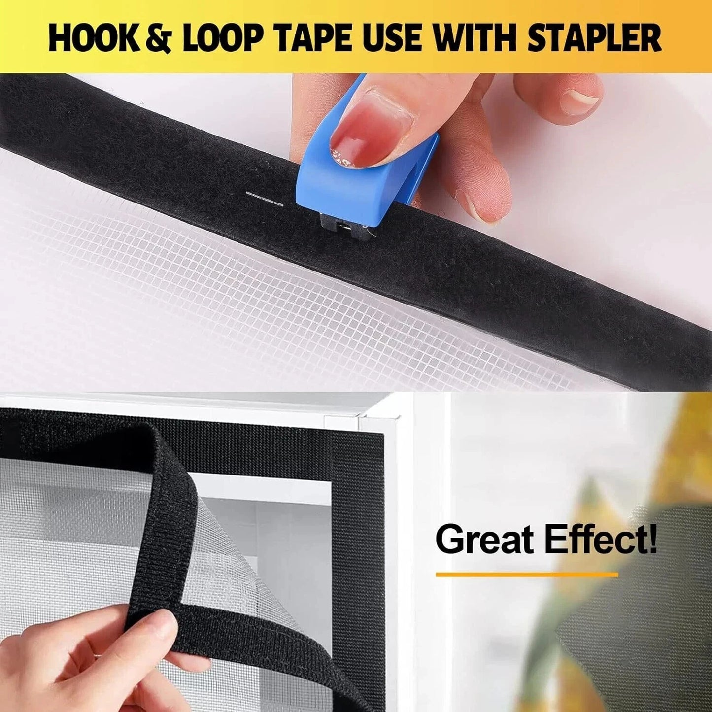 8M Hook & Loop Tape - Self Adhesive Heavy Duty Strips | Strong Sticky Black