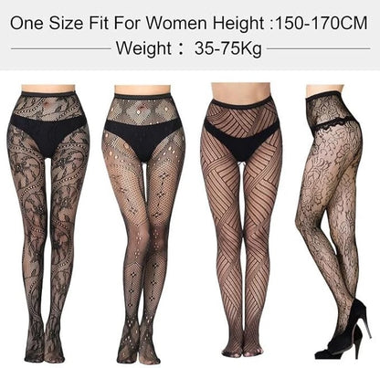 Sheer opaque fashion pantyhose worn for elegant look