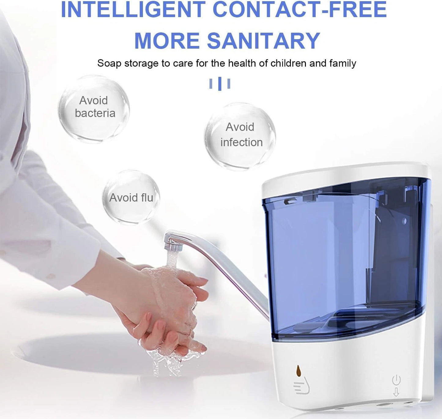 Touchless Automatic Soap Dispenser 700ml - Wall Mounted Liquid Gel Bathroom UK