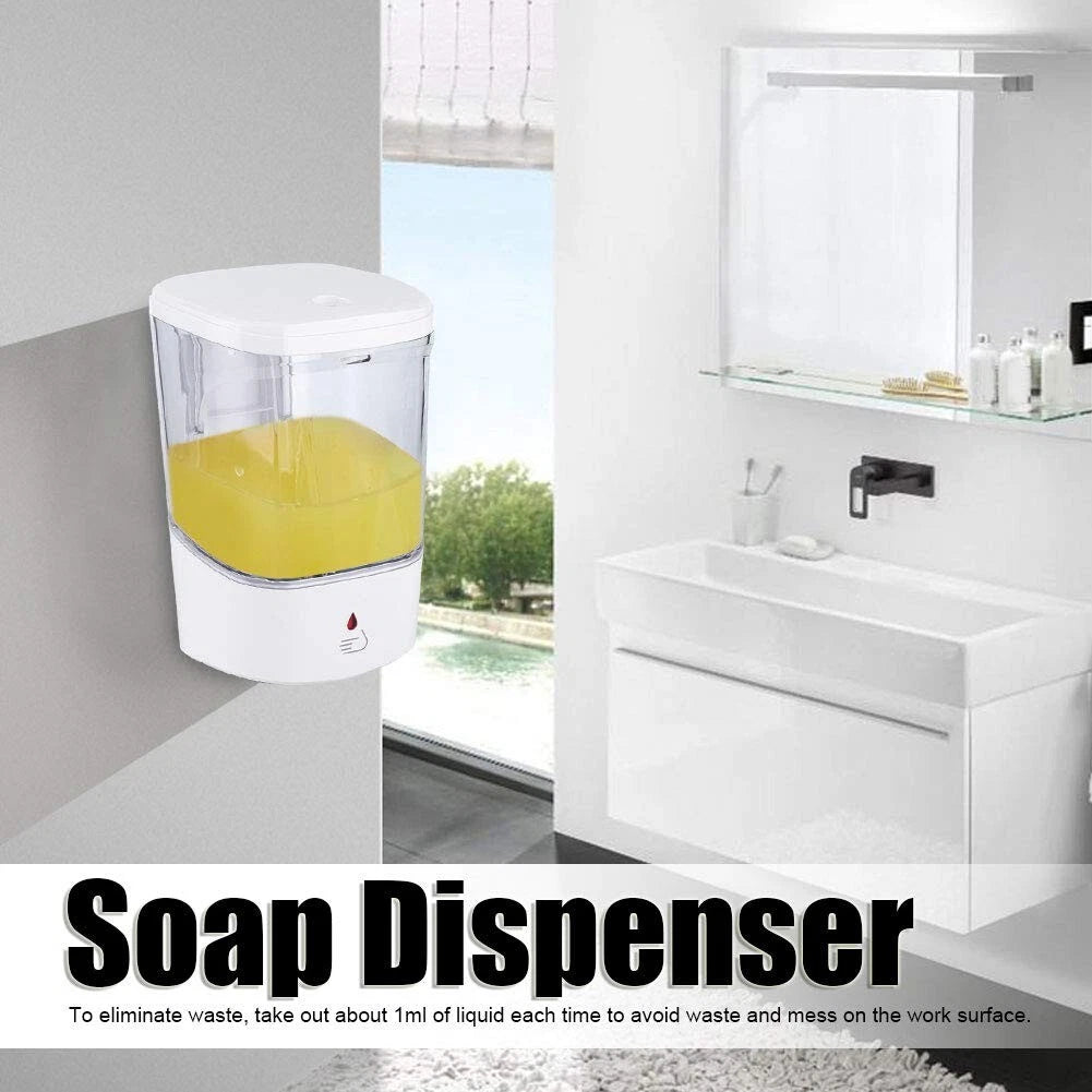 Touchless Automatic Soap Dispenser 700ml - Wall Mounted Liquid Gel Bathroom UK