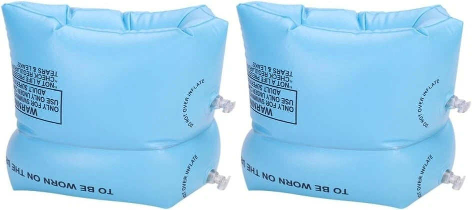 Inflatable arm floats used during kids swimming lessons