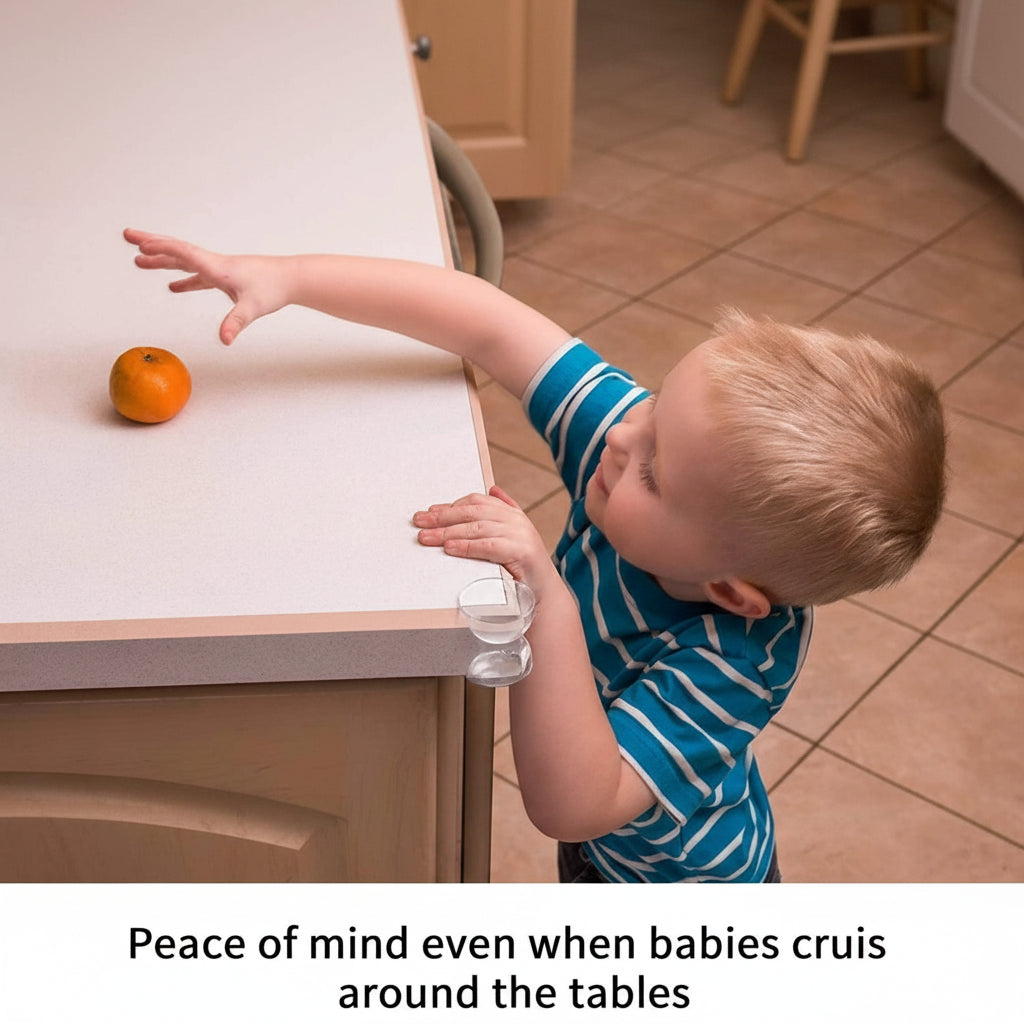 Pack of four safety corner cushions for child protection