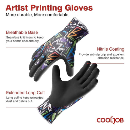 Safety work gloves used in industrial environment for hand protection