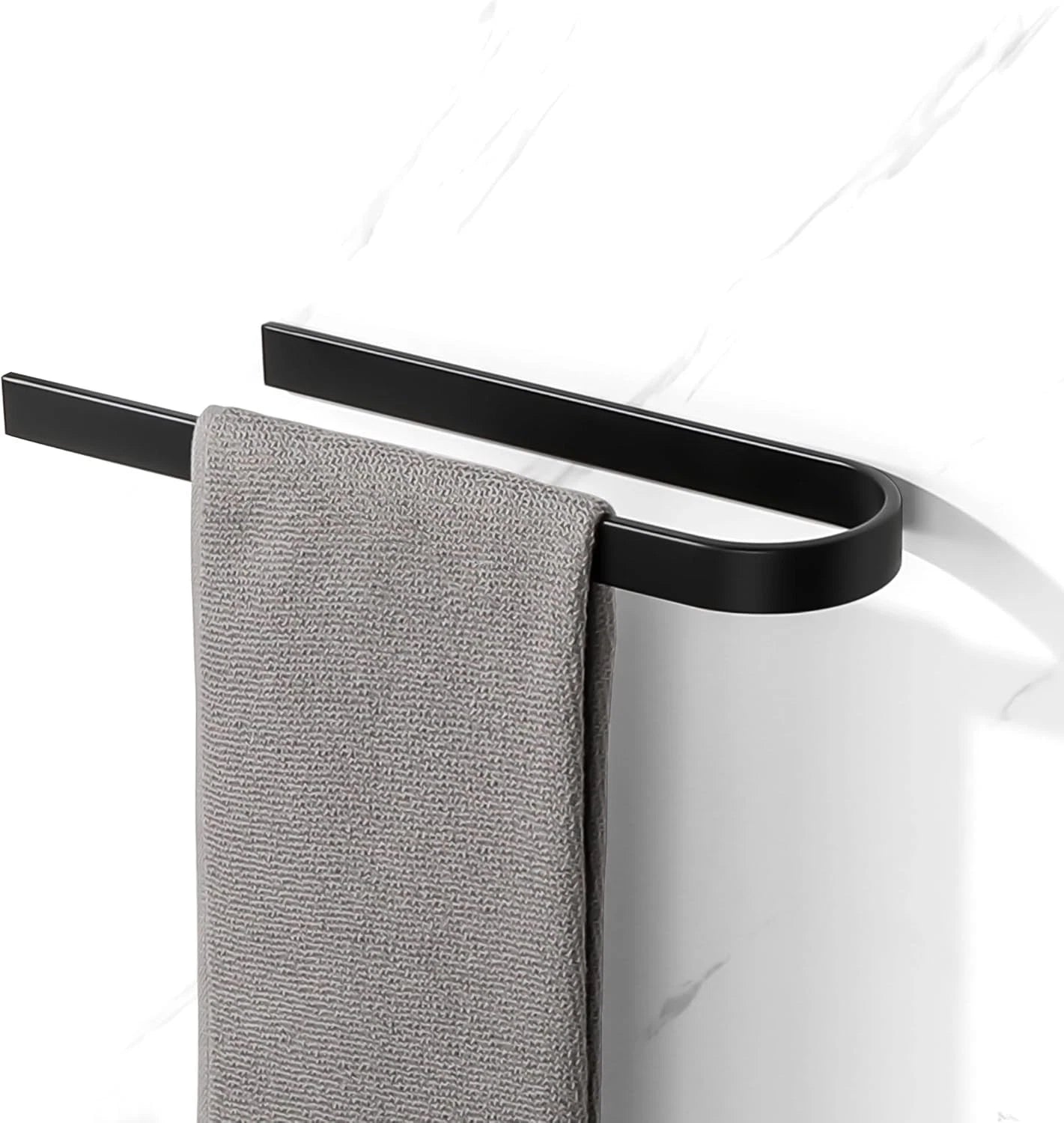 Self adhesive towel rail holder mounted on bathroom wall