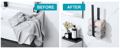 Close-up of self adhesive wall rack showing strong mounting