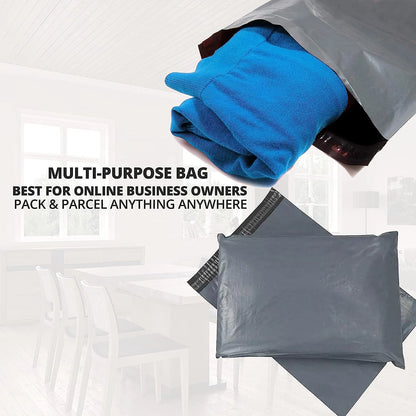 Self seal parcel bags showing strong adhesive strip close view