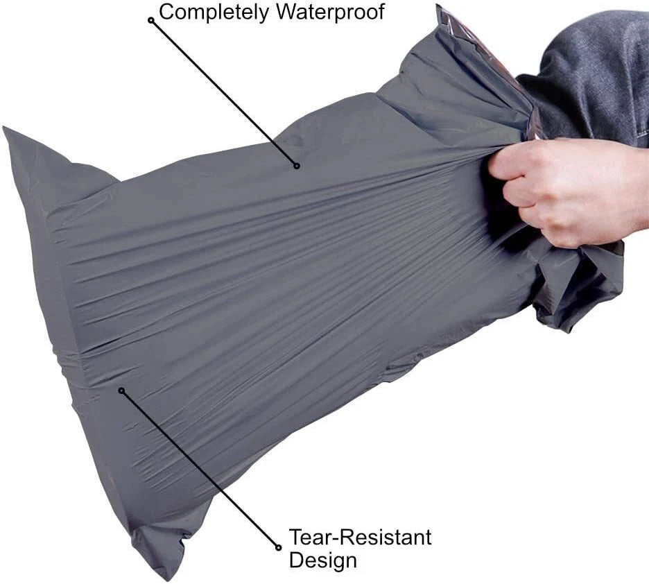 Self seal postage bags showing adhesive strip close view