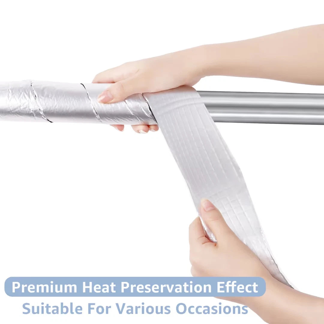 Self stick pipe insulation tape easy installation process on pipe