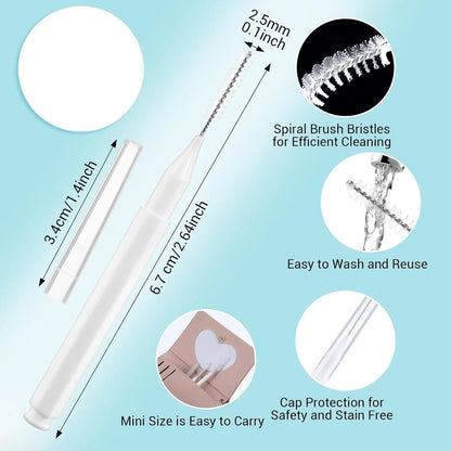 Shower head hole cleaner brush used as bathroom maintenance tool