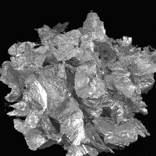 Silver foil flakes for art craft and decoration use