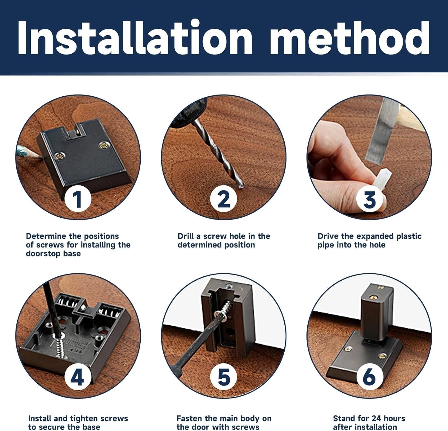 Skirting board door stop protecting walls from damage