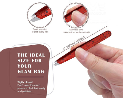 Slanted tweezers removing fine hair easily and cleanly