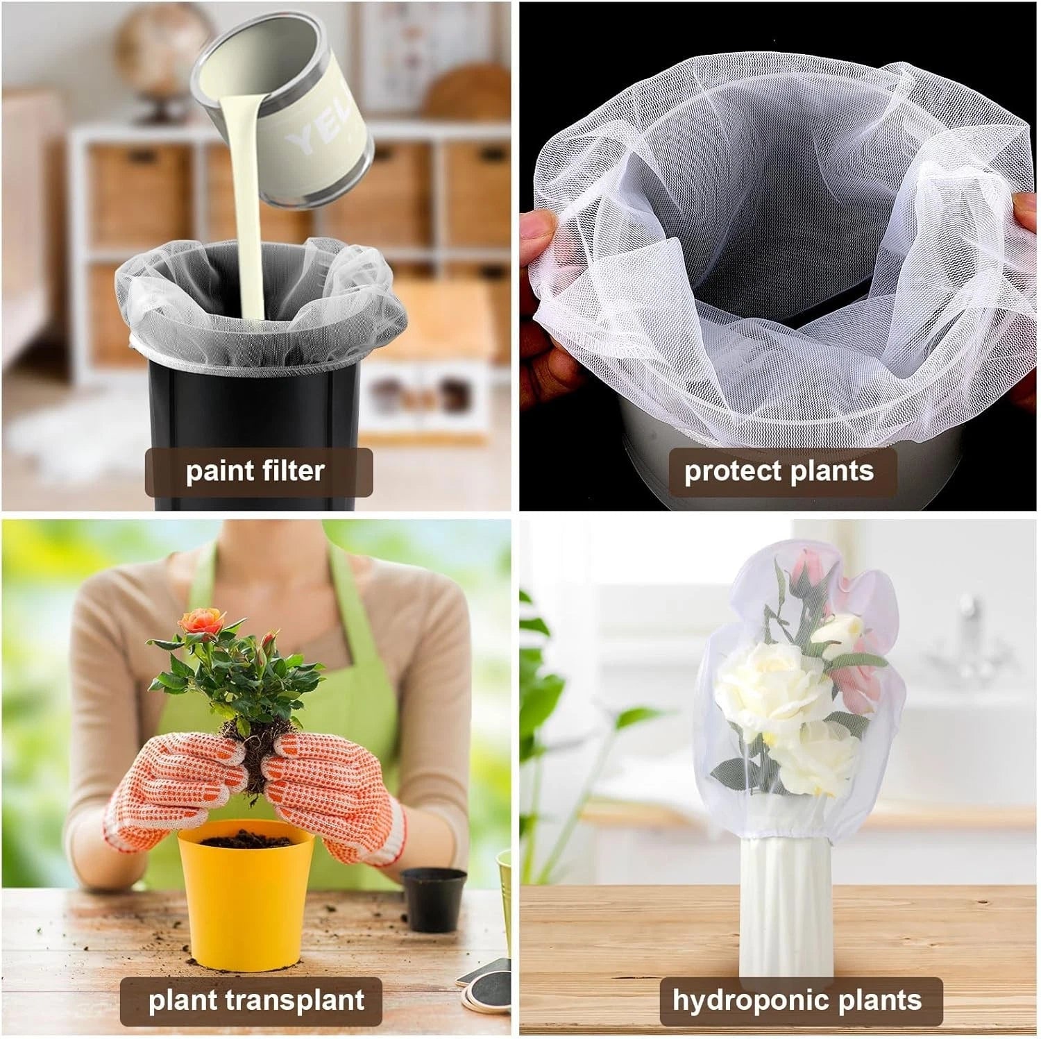 Strainer bag helping achieve smooth paint application finish